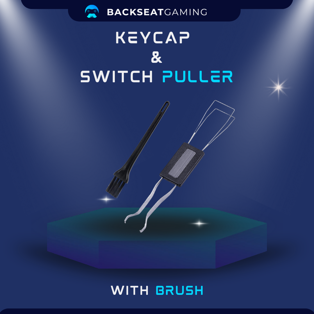 Keycap Puller Switch Puller Stainless Steel Keycap Removal Tool with Keyboard Cleaning Brush for Mechanical Keyboard