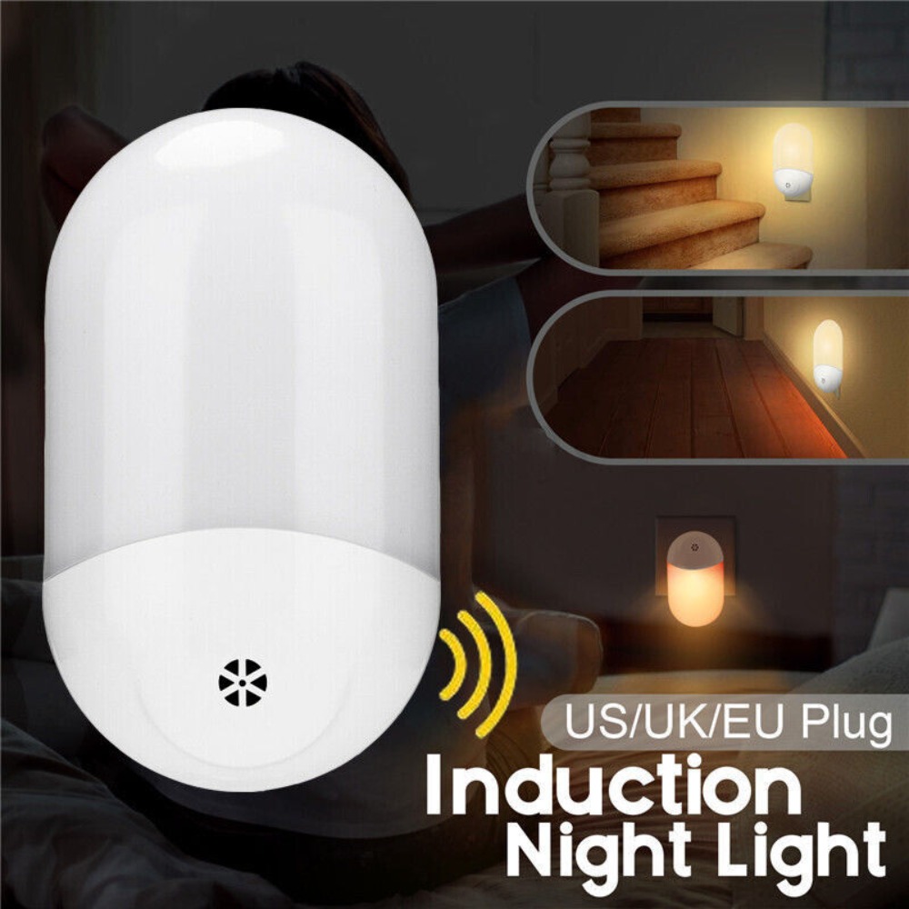 US/UK/EU Plug Automatic LED Night Light Plug in Energy Saving Sensor Light Home Durable Kids Light Bedroom Bathroom