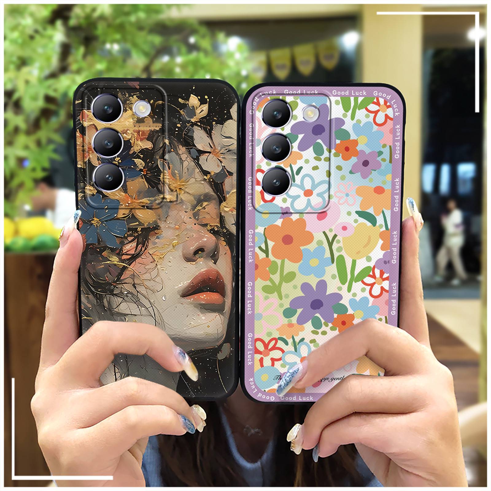 Soft case flower Phone Case For VIVO Y100 5G Indonesia/Y200E 5G/V30 Lite Cartoon Graffiti Phone Pouch Cute Shockproof