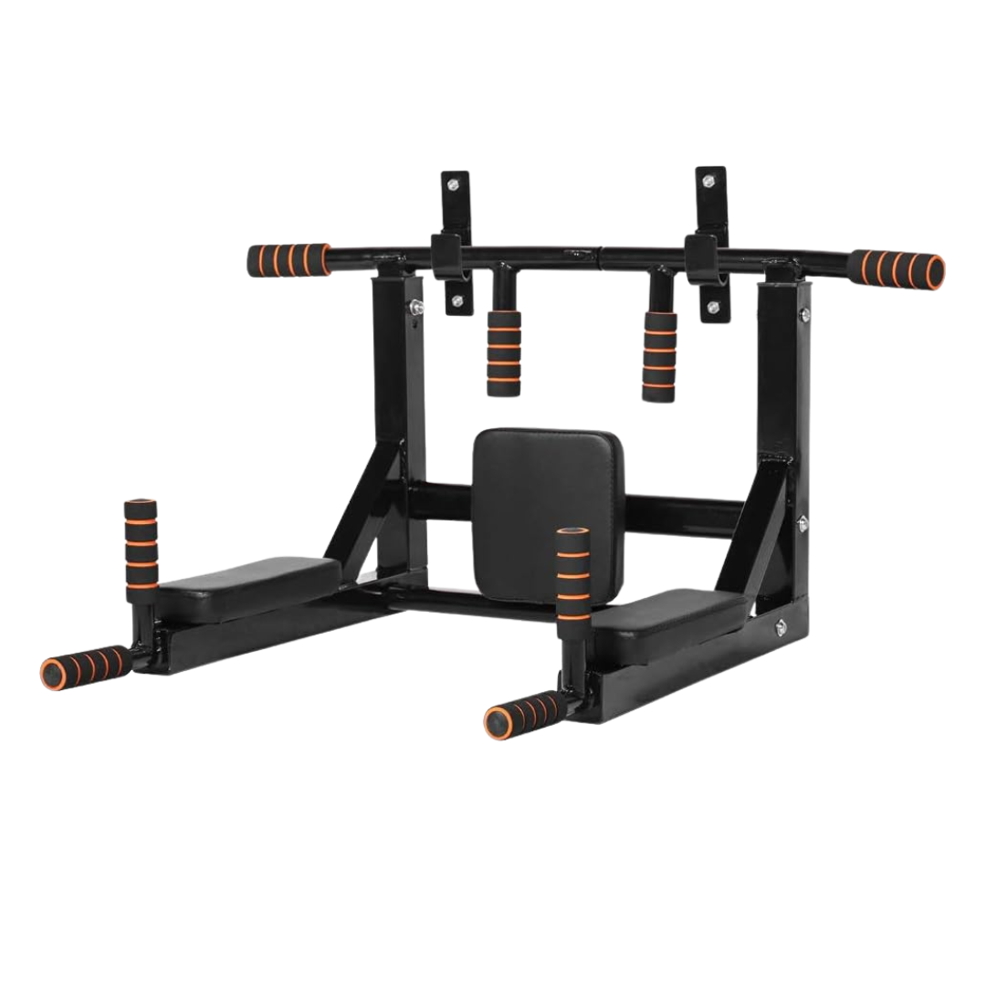 Pull Up Bar Wall Mounted - Multi-Grip Full Body Strength Training Dip Bar - Supports 440Lbs