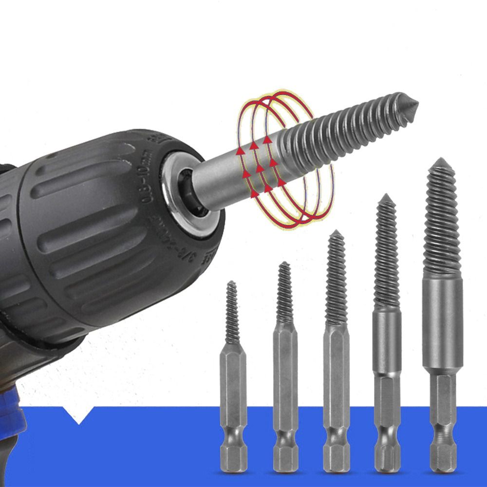 5Pcs High Quality Steel Broken Screw Extractor Remover Tool Durable Broken Screw Remover Drill Bits Power Tool Bolt Remover