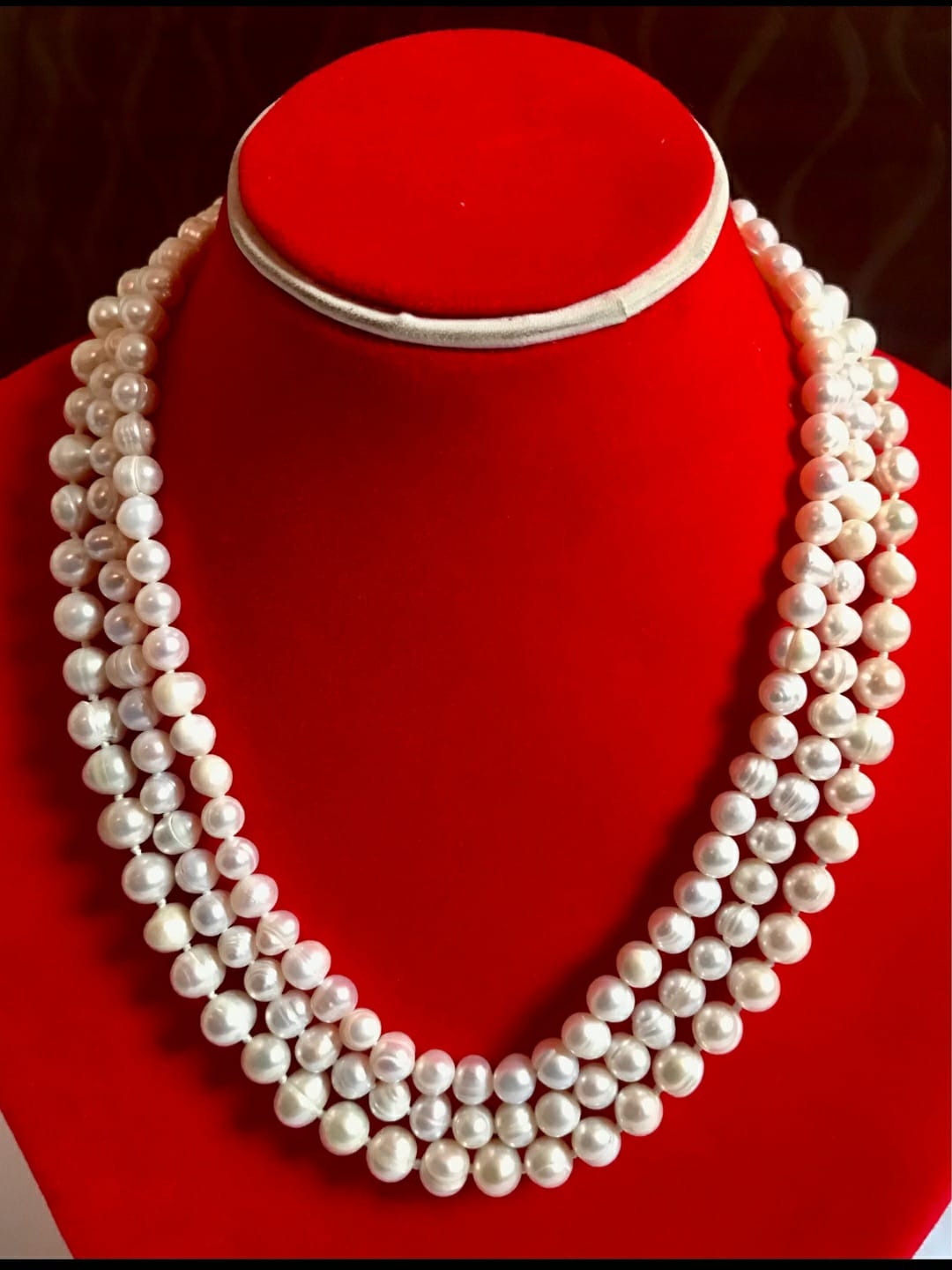 Pearl Necklace Three Layers For Women