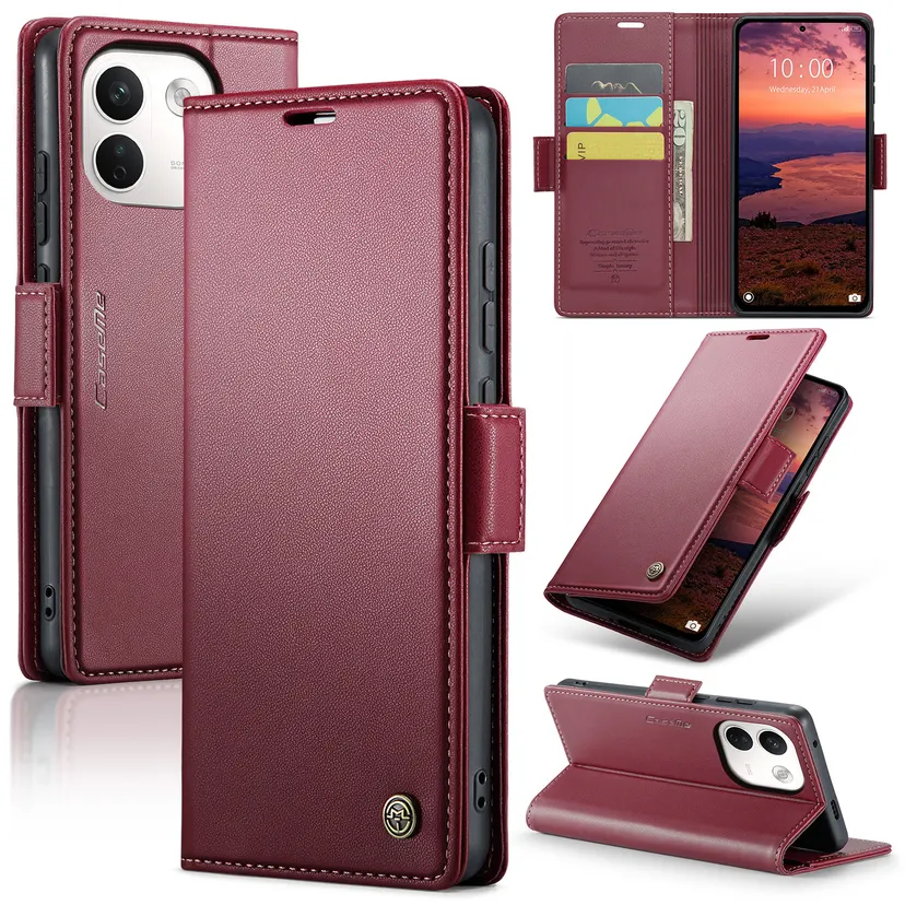 lthmy for Redmi Note 17 Pro Max 5G PU Leather Kickstand Wallet Magnetic Closure Flip Case Cover