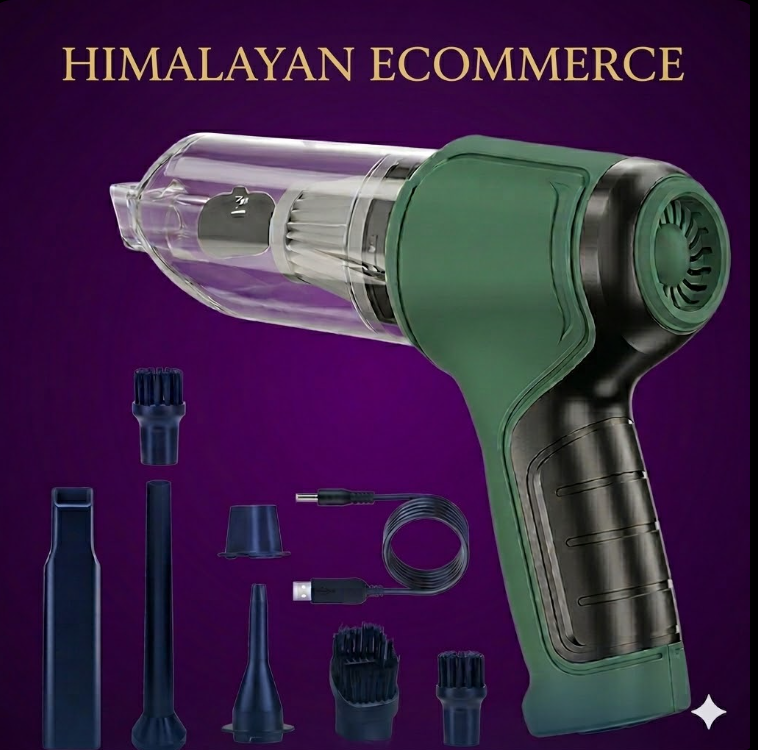 Cordless Handheld Vacuum Cleaner & Air Blower | 12000Pa Powerful Suction | USB Rechargeable Portable Car Vacuum for Home, Car & Pet Hair