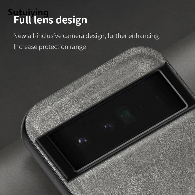 Sutuiying Luxury PU Leather Skin Magnetic Protective Back Cover Phone Case for Google Pixel 8A 7A 8 Pro Vintage Matte Leather Cover