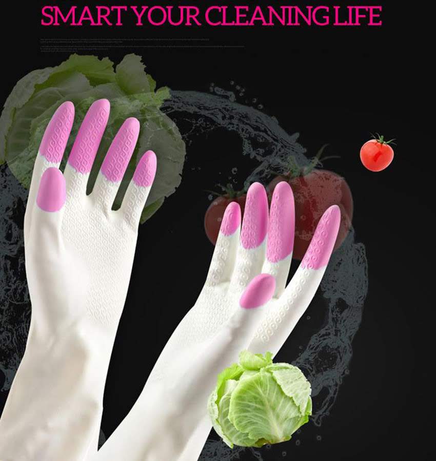 Rubber Latex Dish Washing Gloves