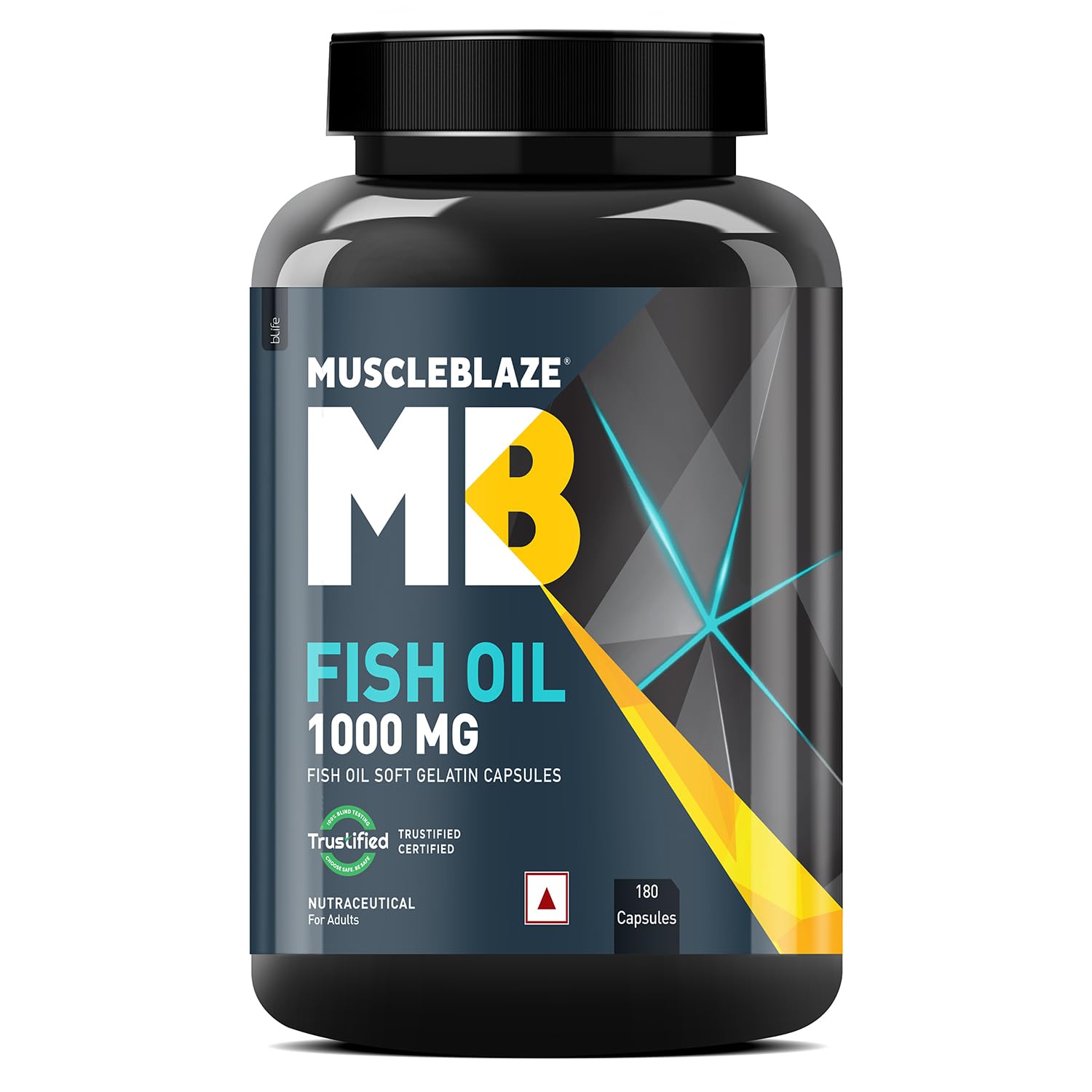 MuscleBlaze Fish Oil Omega 3 1000mg 180 Capsules with 300mg EPA DHA Labdoor USA Certified