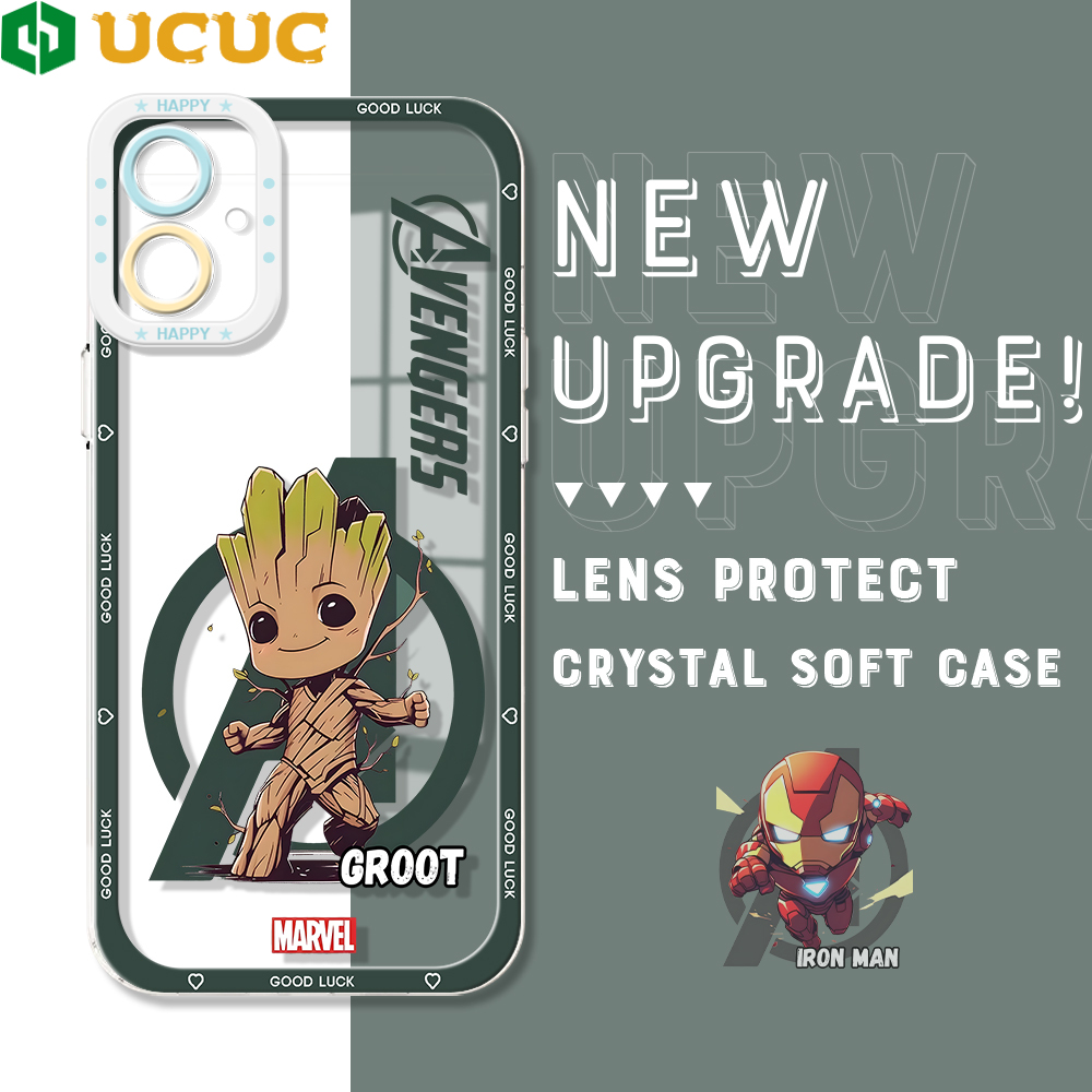 UCUC for Samsung A06 Back Cover Groot Batman Transparent TPU Ultra Thin Soft Phone Cases