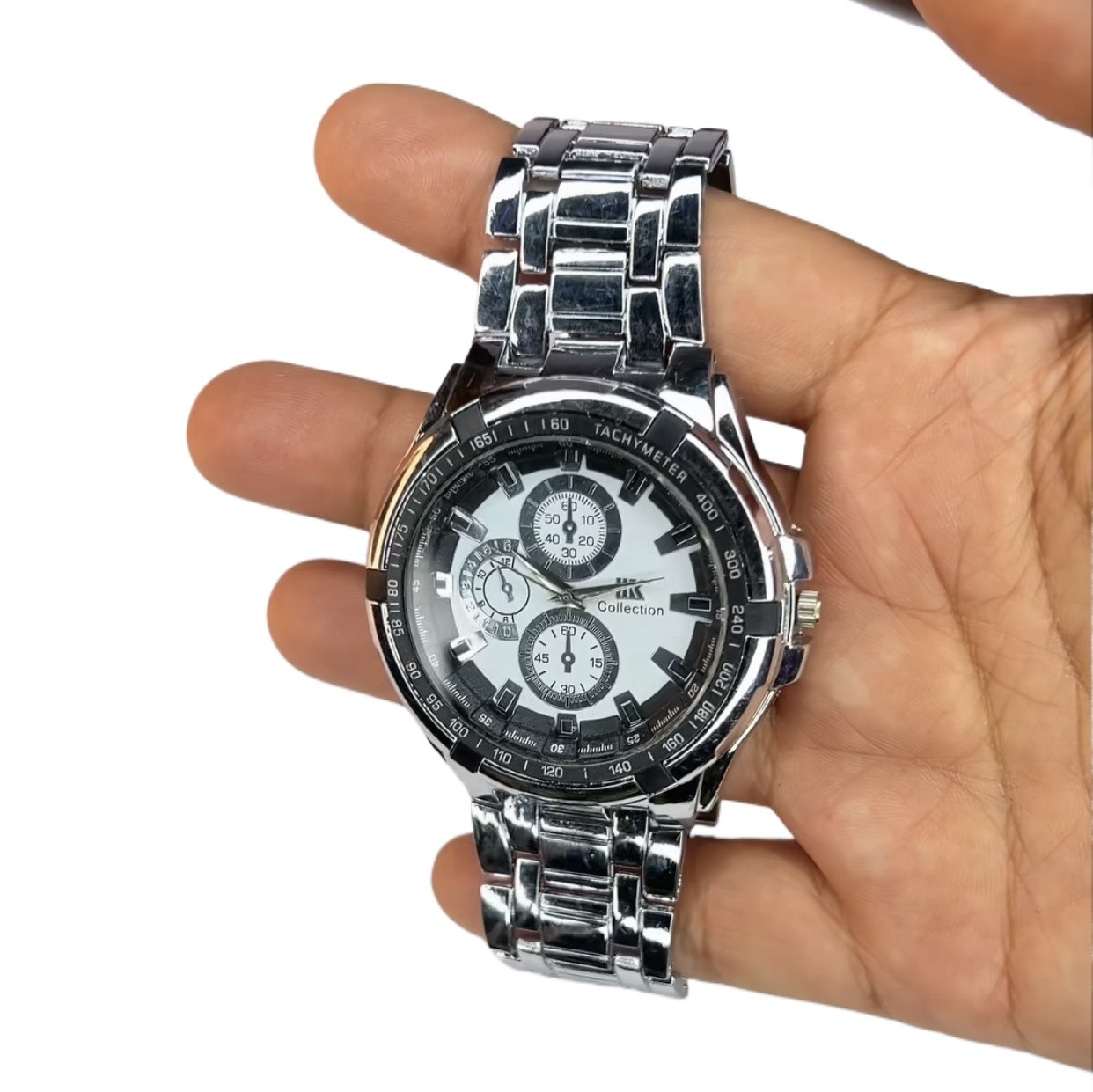 IK Collection Black RoundDial Fashionable Watch For Men