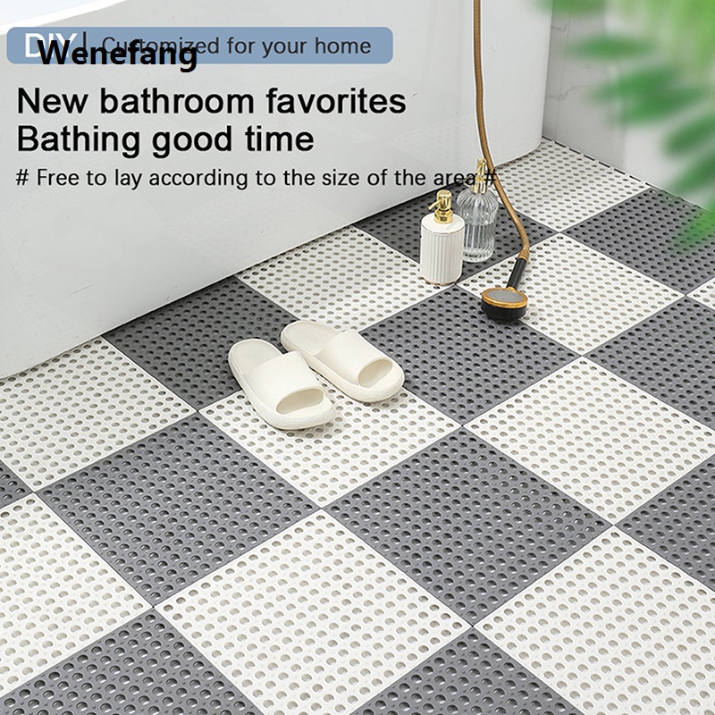 Wenefang 1Pc Non-slip Bath Mat Waterproof Rug Bathroom Carpet Anti Slip Suction Feet Massage Cushion Pad Toilet Splicing Floor Shower Mat