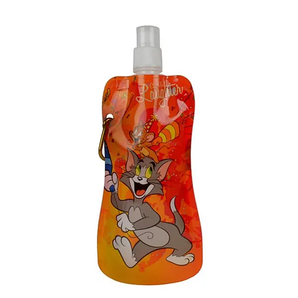 Printed BPA Free Foldable Baby Water Bottle With Keyring / Travel Bottle / Trekking bottle