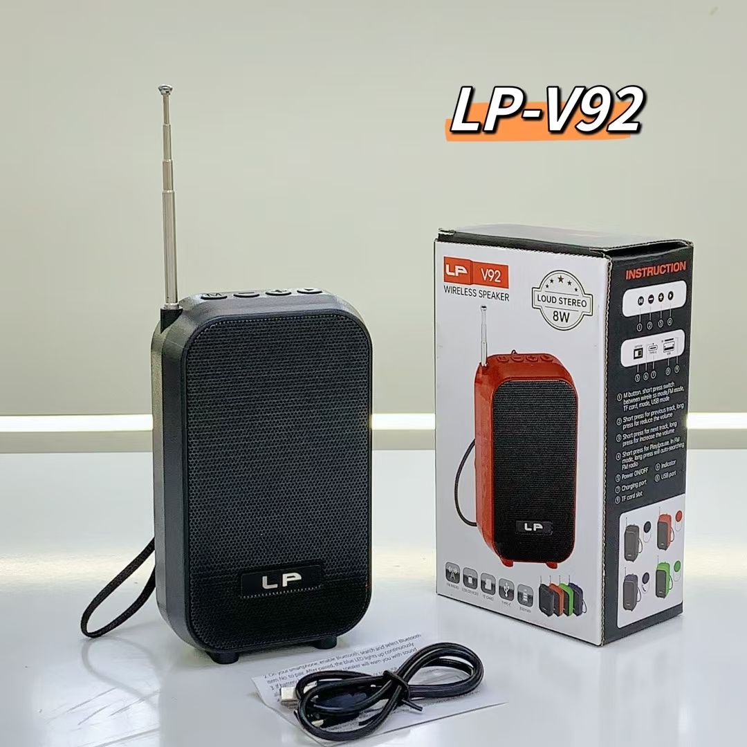 2025 new products LP-V92 gadgets electronic Portable wireless BT speaker Outdoor portable mini speaker with antenna FM radio
