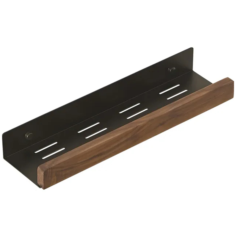 Black Walnut Wood Living Room Storage Rack Multifunction Storage Rack Wall Mounted Light Luxury Non Perforated 30cm