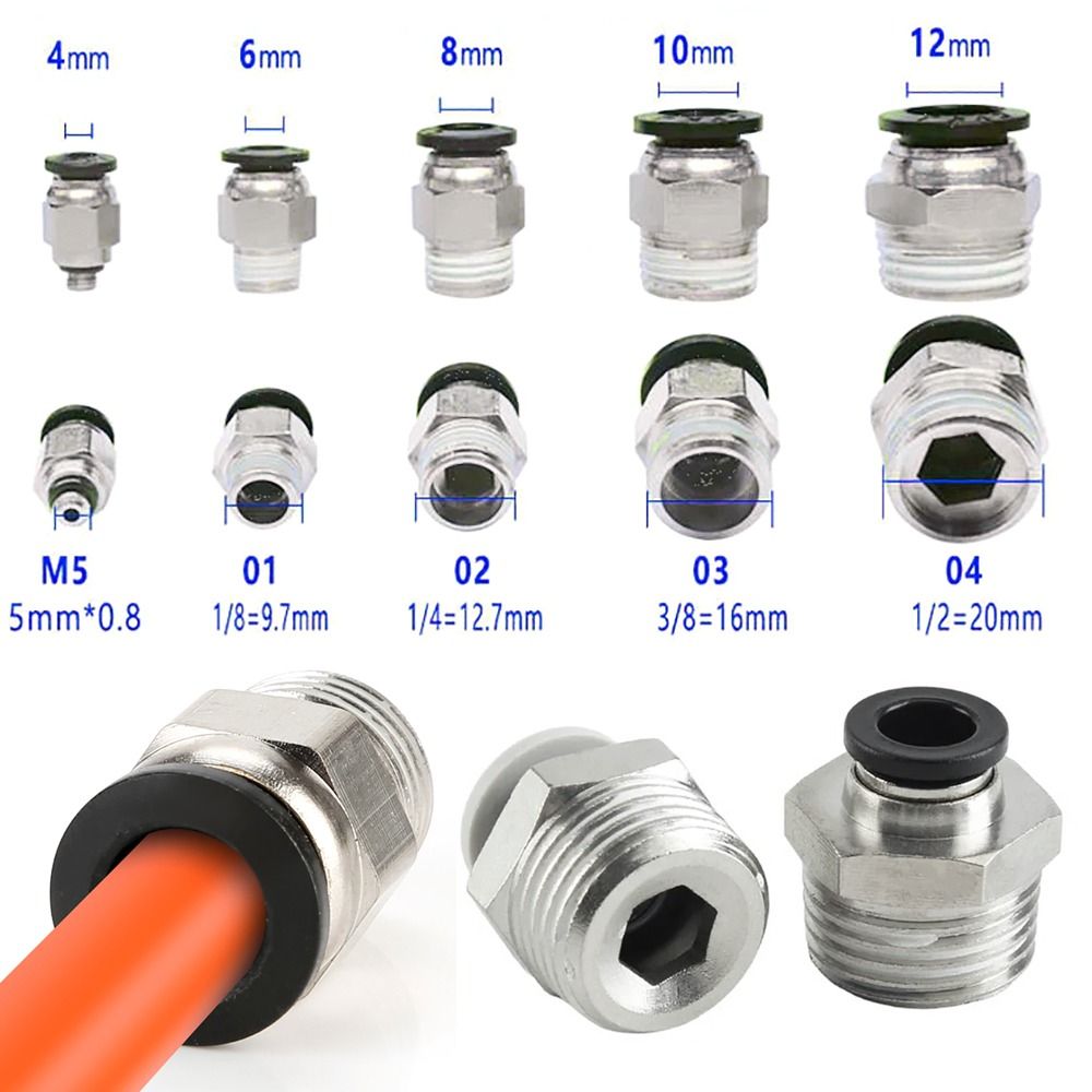 1Pcs Durable Pneumatic Tool Quick Release Connector For Hose Air Tube Pneumatic Fittings Push In 4/6/8/10/12mm PG Series