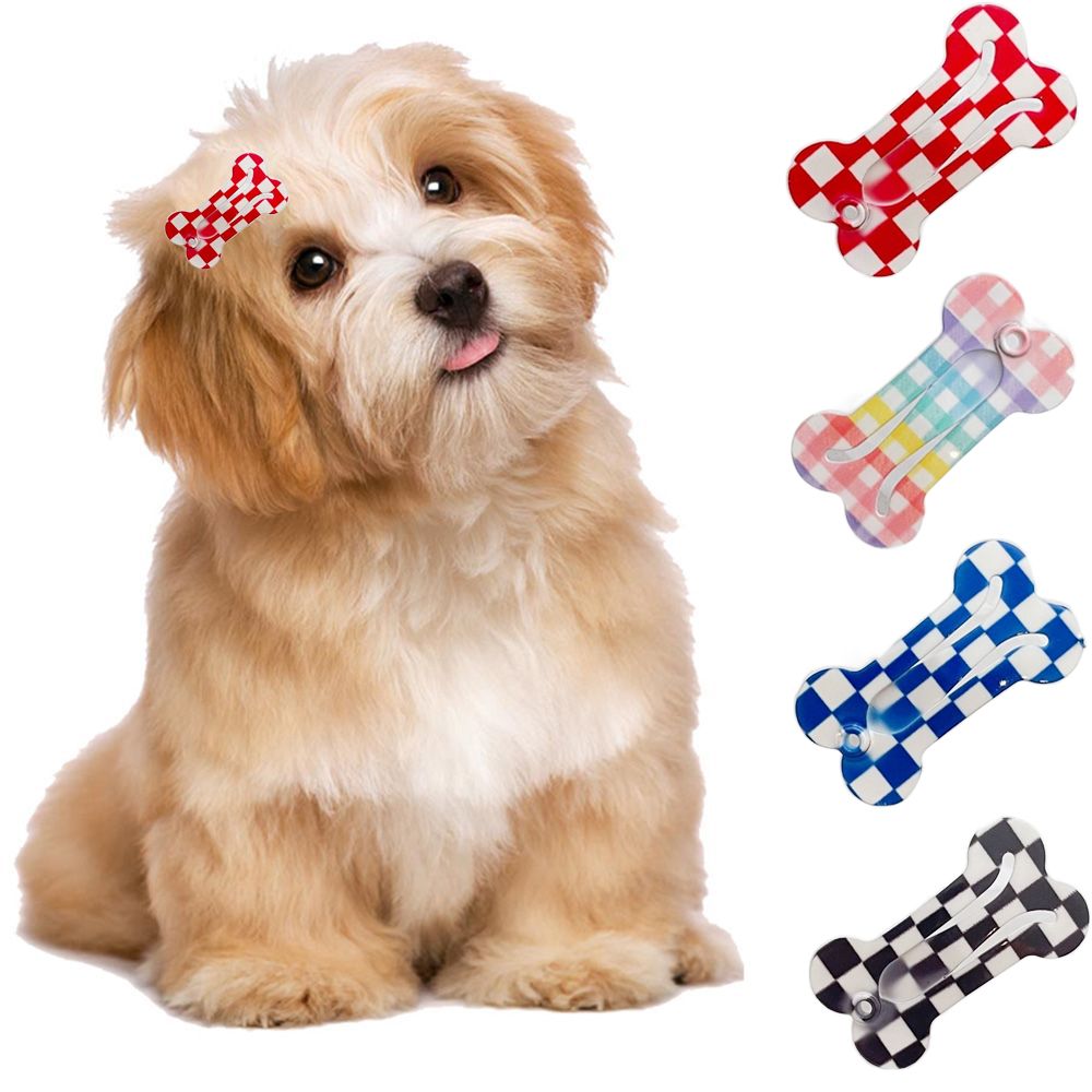 Mini 5 pcs/set Pet Hair Accessories for Small Dogs Cute Bone Shape Snap Hair Clips Pet Hairpin Dog Hair Clip Cat Grooming Supplies