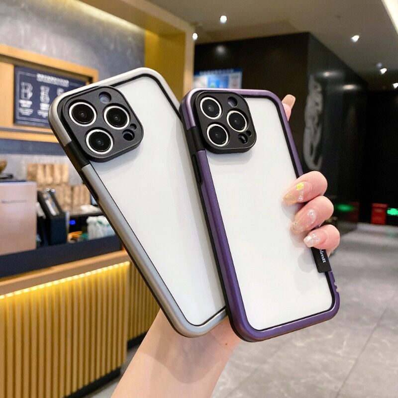 HODON Transparent Armor Only Border Phone Case For iPhone 17 16 15 14 Plus 13 14 15 16 Pro Max Cases Shockproof Silicone Frame Lens Protection Bumper No Back Cover