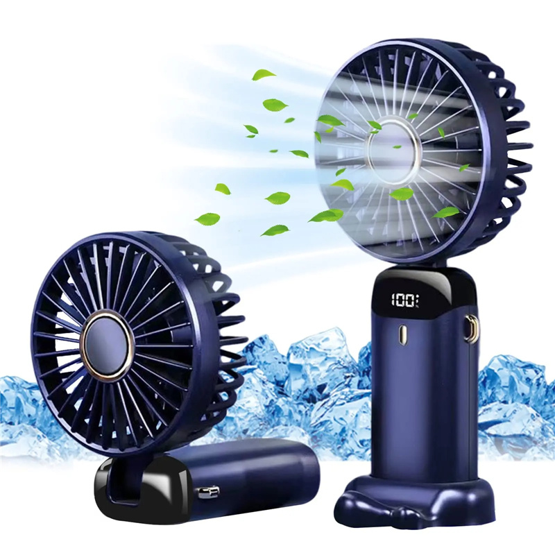 Portable Electric Fan Mini Air Conditioner Cooler Rechargeable Neck Fans for Home Office Car Handheld USB 5 Speed Foldable Fan Bles Online DZ-27B-25