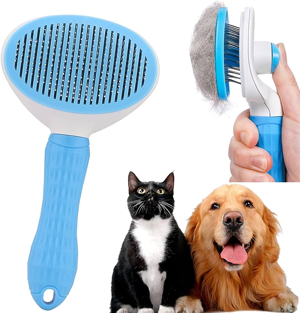 Pet Cat Brush Dog Comb Hair Removes Pet Hair Comb Self Cleaning Slicker Brush