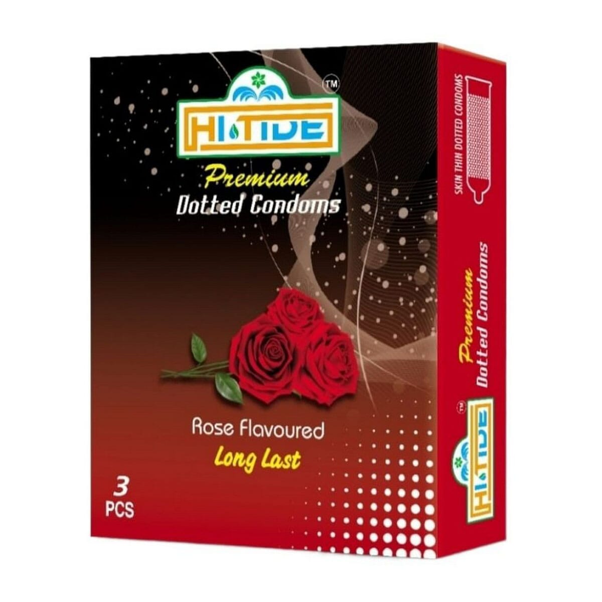 Hi-Tide Premium Dotted Condom 3 Pcs Long Last Rose