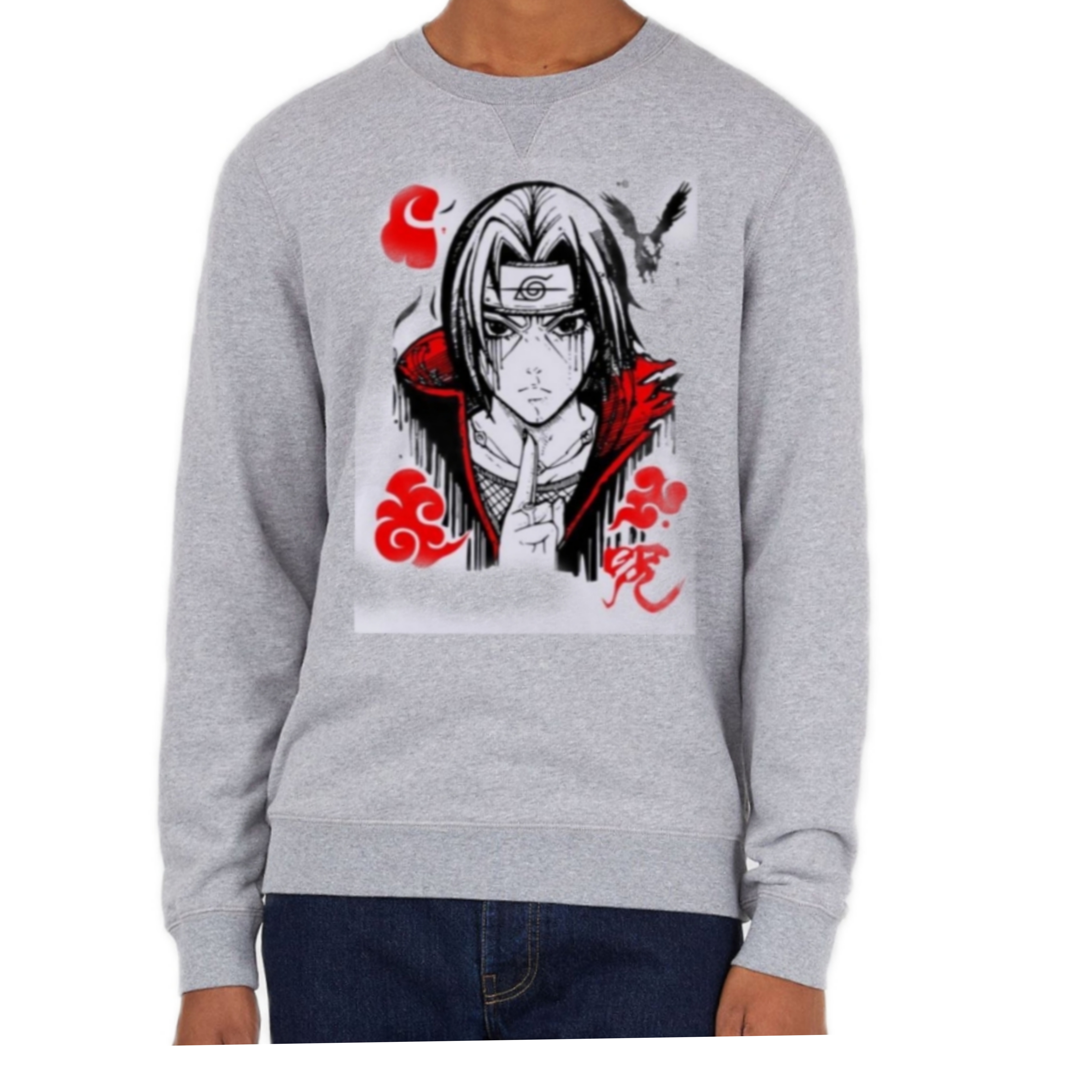 Itachi Uchiha (Naruto) Printed Grey Winter Sweatshirt For Men & Women- Fashion | Sweatshirts | Clothes | For Men And Women |