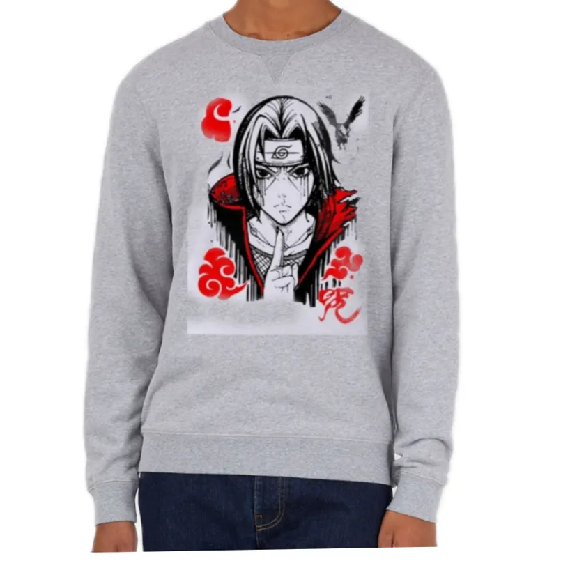 Itachi Uchiha (Naruto) Printed Grey Winter Sweatshirt For Men & Women- Fashion | Sweatshirts | Clothes | For Men And Women |