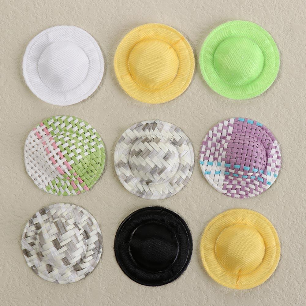 10PCS Jewelry Accessories Cotton Mixed Styles Small Cap Mini Hand Weaved Mini Cotton Doll Hat Colorful Cute Doll House Ornament Girls Gift