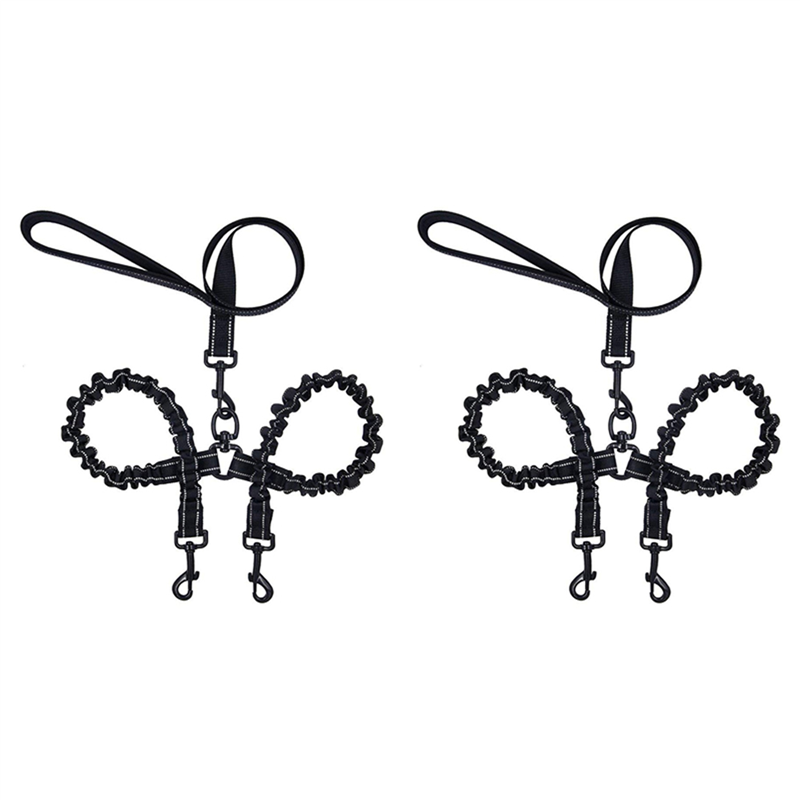 OYPFXMI 2X Double Dual Dog Leash,No Dog Lead with Padded Handle for Two Dogs