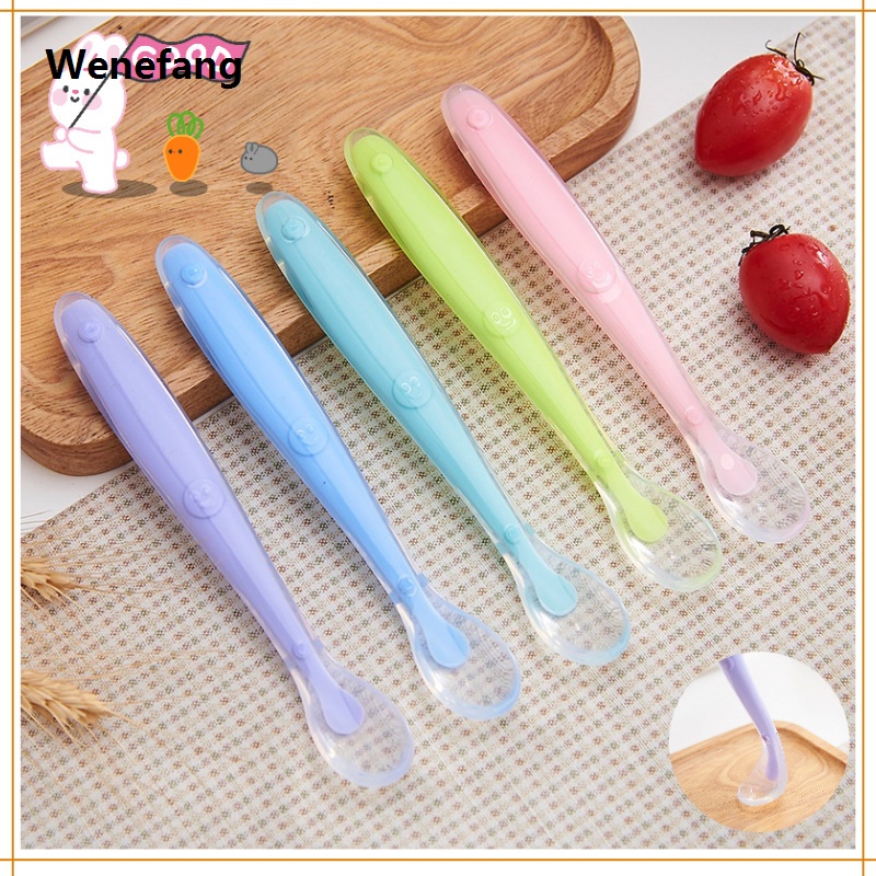 Wenefang Baby Soft Silicone Spoon Soft Head Soup Spoon Baby Eating Fifty percent discount Training Spoon and Storage Box Feeding Tableware Set