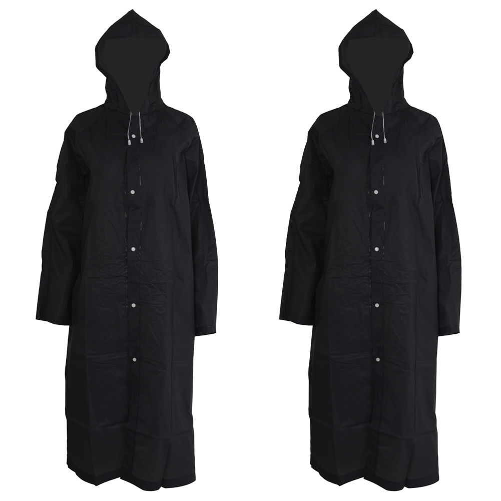 Sptrry2X Fashion Eva Raincoat Waterproof Raincoat Transparent Camping Waterproof Raincoat Black
