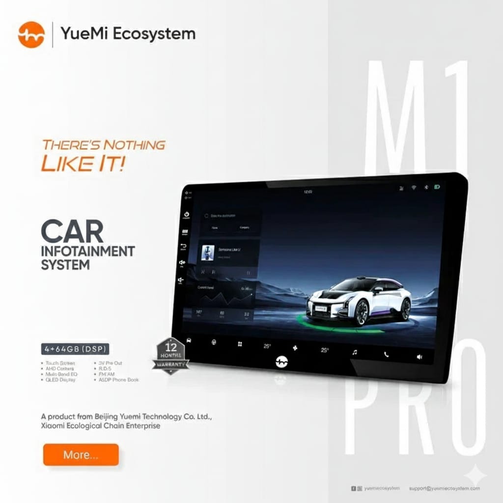 Car Android Player YueMi Ecosystem YueMi M1 Pro Car Infotainment System 4+64GB(DSP) Car Multimedia Player