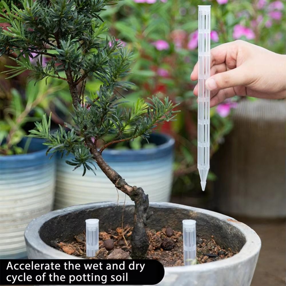 10Pcs New Universal Plant Root Ventilation Pipe Root rot-resistant Breathable Flower Pot Ventilation Pipe Transparent Reusable Soil Air Circulation Tubes Avoid Overwatering Promote Healthy Root Growt