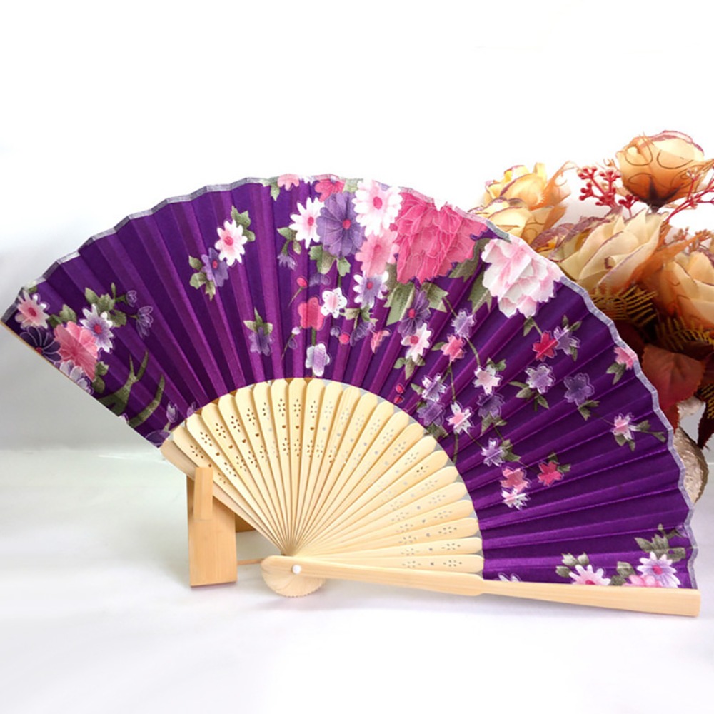 Bamboo Japanese Style Vintage Colorful Photography Prop Hand Held Ornament Wedding Gifts Folding Fan Fan