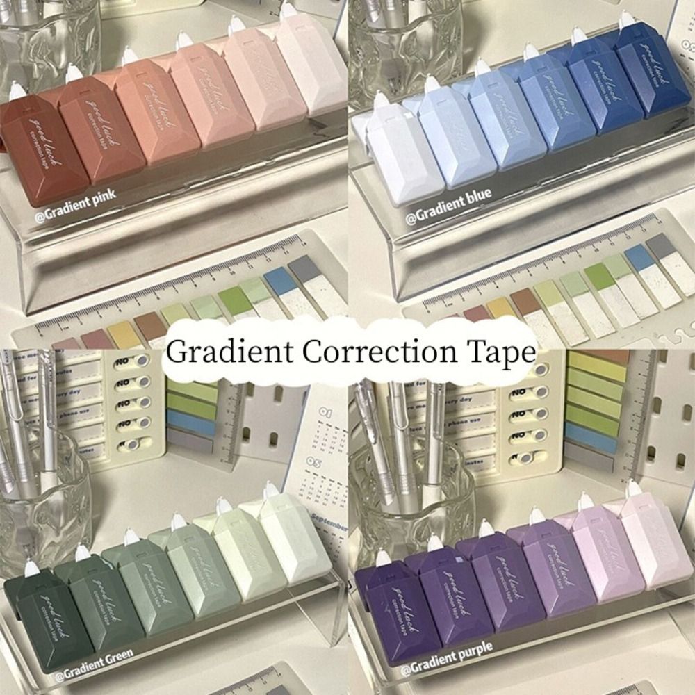 6PCS High Quality Mini Correction Tape 6M Cartoon Smear Corrector Strong Covering Modification Tape