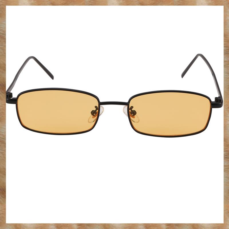 Kqueebee Vintage Sunglasses Women Men Rectangle Glasses Small Retro Shades sunglasses women S8004 black frame yellow