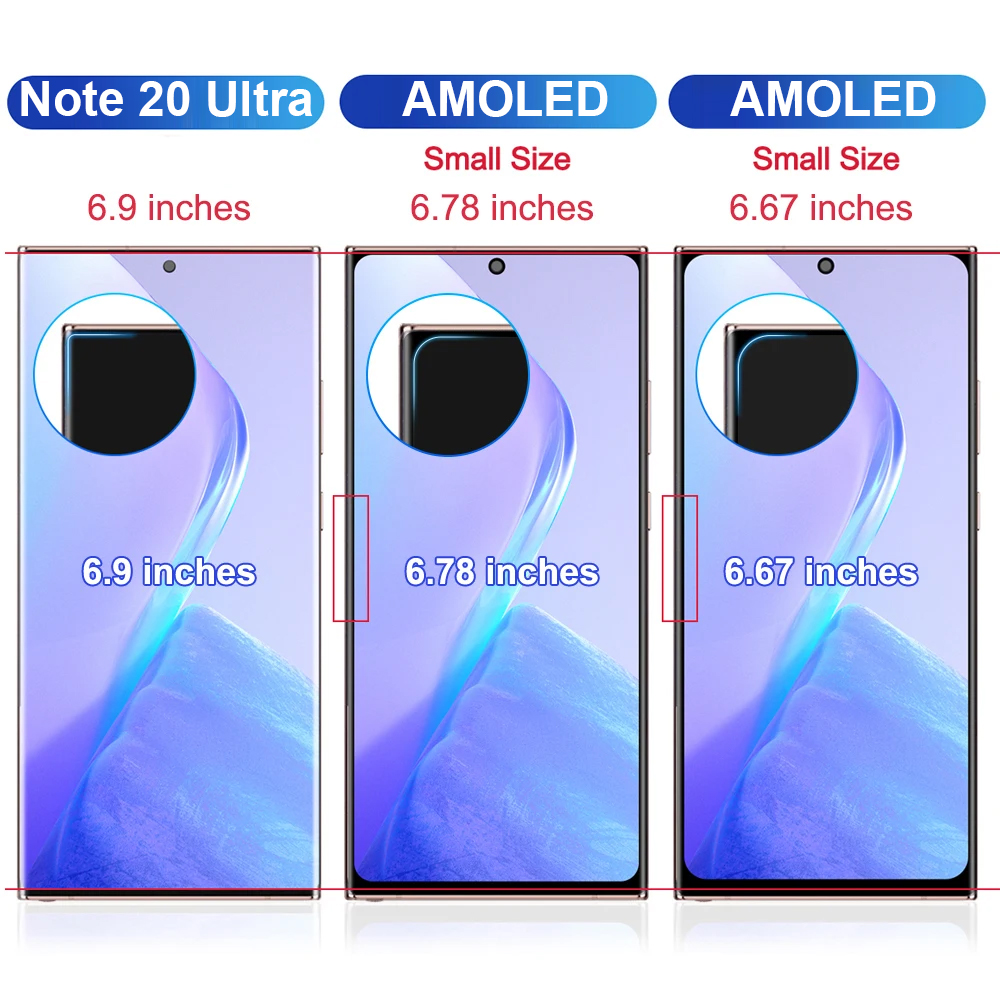 HOT Super Amoled Note20 5G with Frame LCD For Samsung Galaxy Note 20 N980F N980F/DS N981B/DS N981U Display Touch Screen Digitizer
