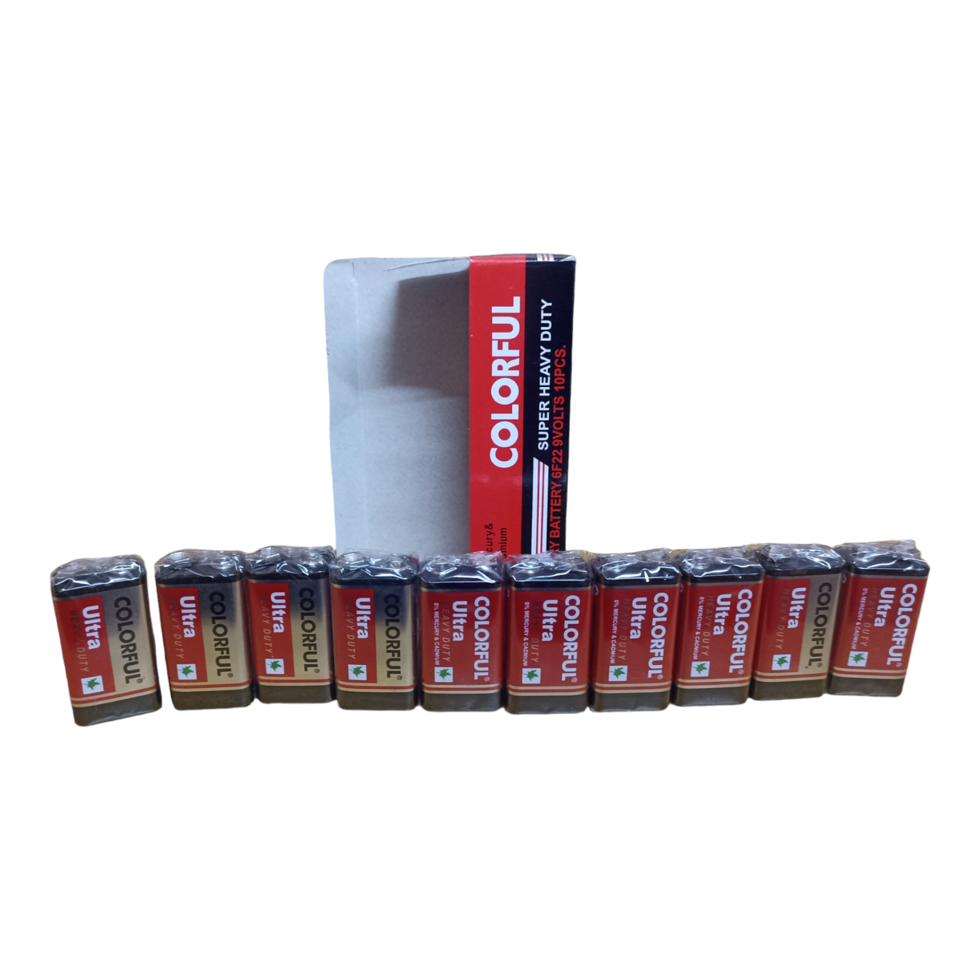 9 Volt Battery -9V Multi function Battery With Long Life (PACK of 10 Pieces) Non Rechargeable -Assorted Color