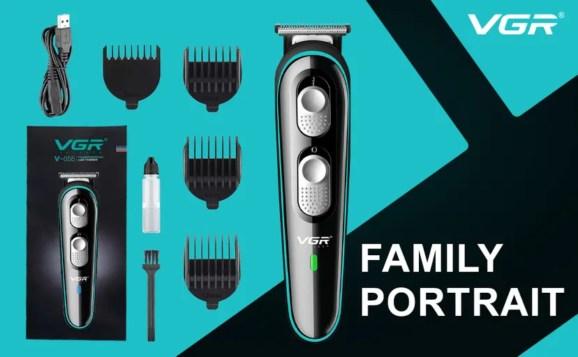 VGR Waterproof Electric Hair Clipper USB Rechargeable Beard Trimmer with Guide Combs Professional for Men Kids Baby Pet V055