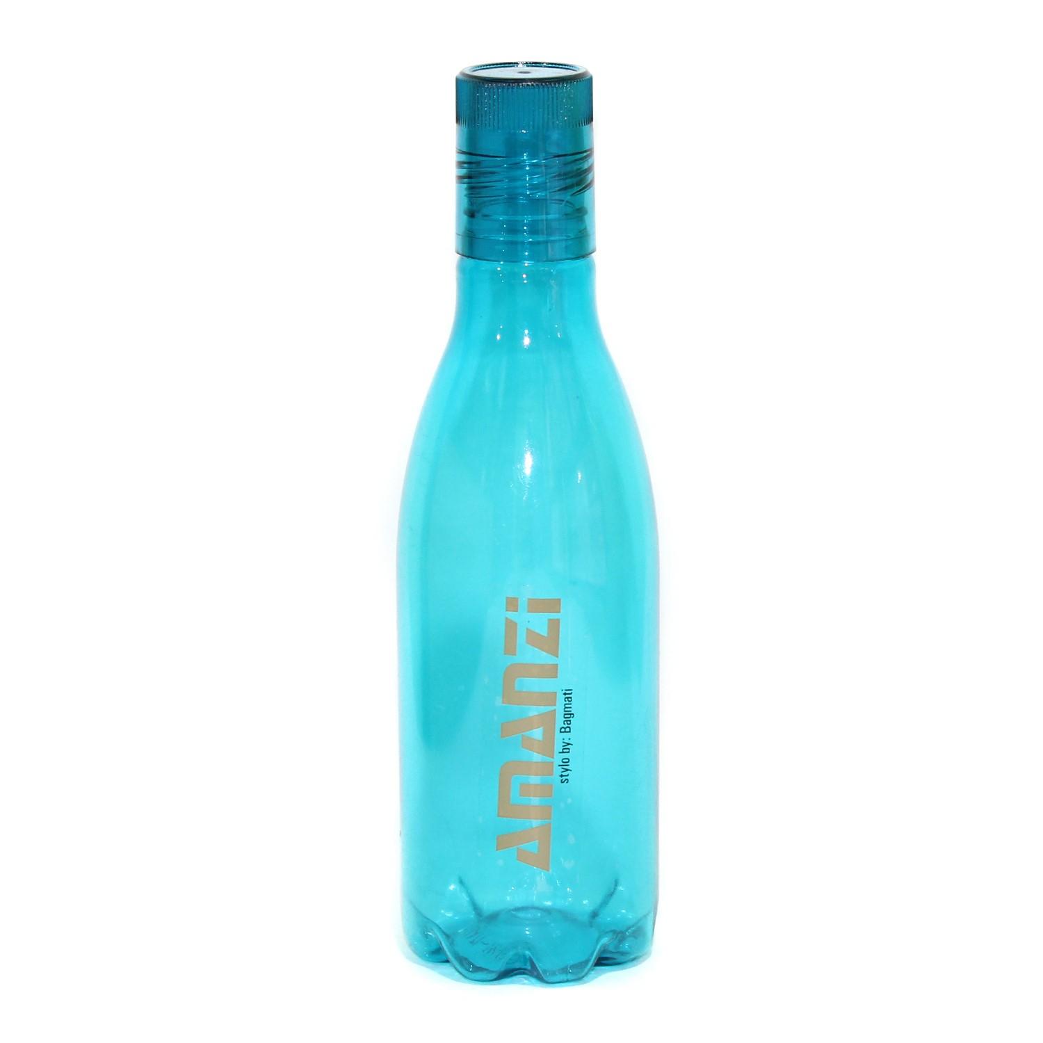 Bagmati Blue Amanzi Hexa Transparent Plastic Water Bottle 1000ml - Set of 02