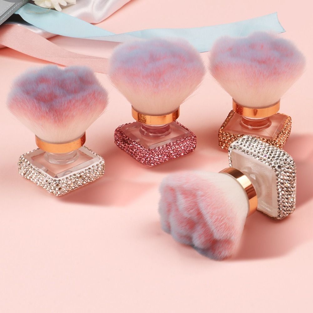 Rose Shape Nail Art Dust Cleaner Brush with Base Soft Fiber Loose Powder Brushes Multi-functional Creative Makeup Brush Cosmetic Tool