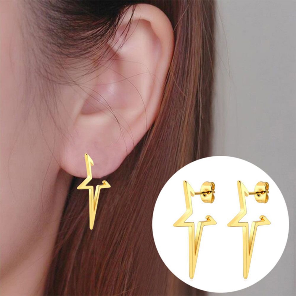 Fashion Stainless Steel Big Hollow Star Earrings Gothic Hip Hop Earrings Party Punk Ear studs Girl