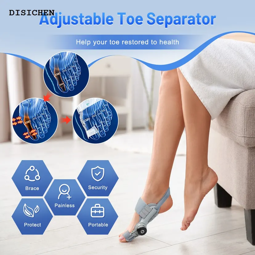 DISICHEN 【2025 Version】 Adjuster Bunion Corrector Foot Posture Corrector Foot Relief Hallux Valgus Toe Correction Pedicure Feet Bone Thumb Foot Massager