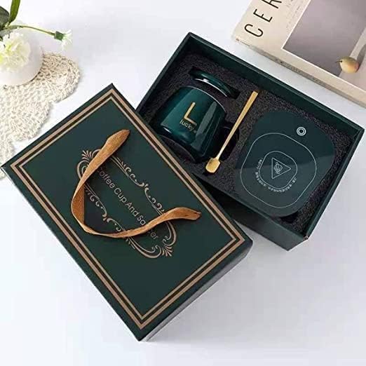 Portable Cup Warmer Set Automatic Heating Cup Pad Ceramics Mug Thermostatic Coaster 55°C Temperature Mug Mat Office Tea Coffee Milk Heat Cup