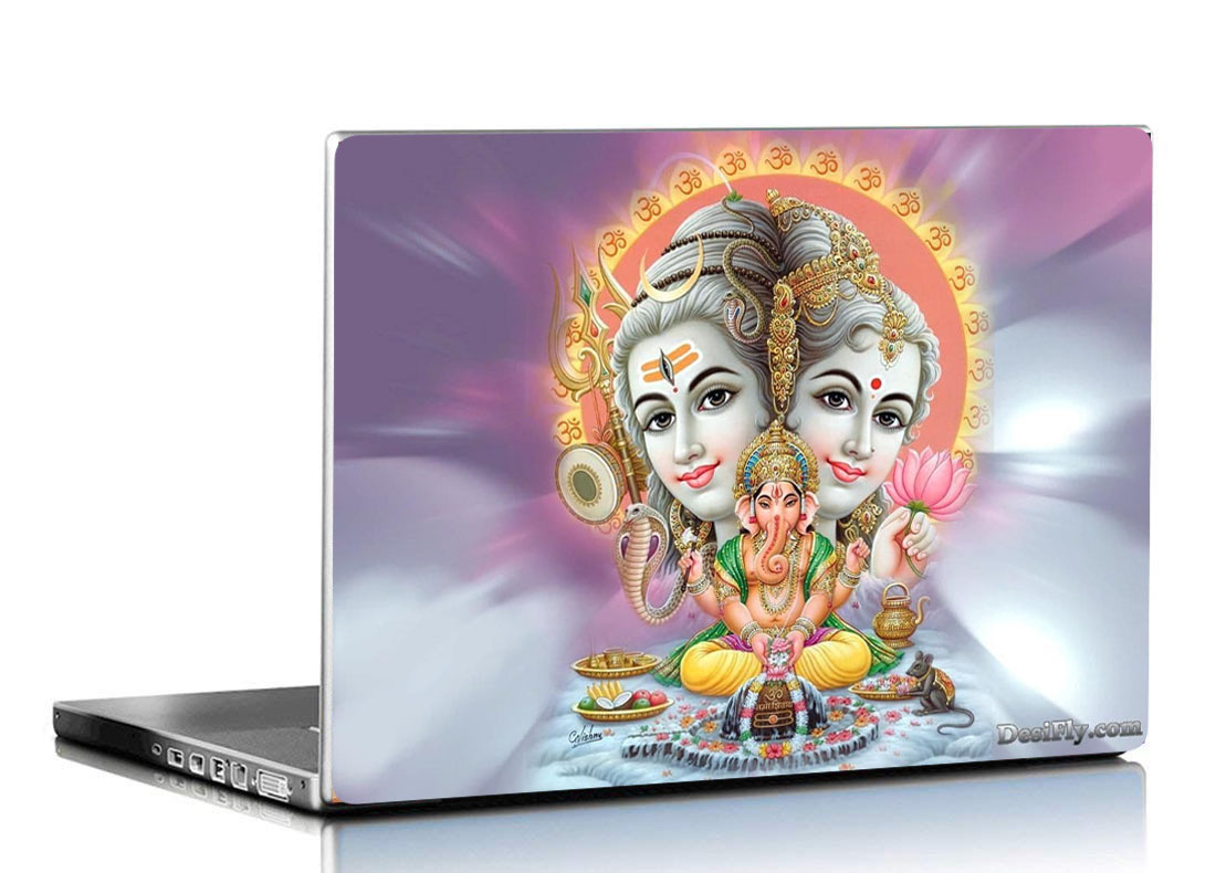 Lord shiva with ganesh Laptop Skin Case decal sticker Reusable Protector Cover Case for 11.6 -15.6 17 Inch Laptop