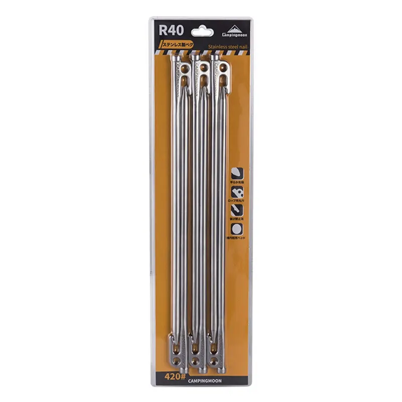Tent Stakes Pegs Tent Stakes Pegs withHook Camping Tent Canopy R40-6 - image 1