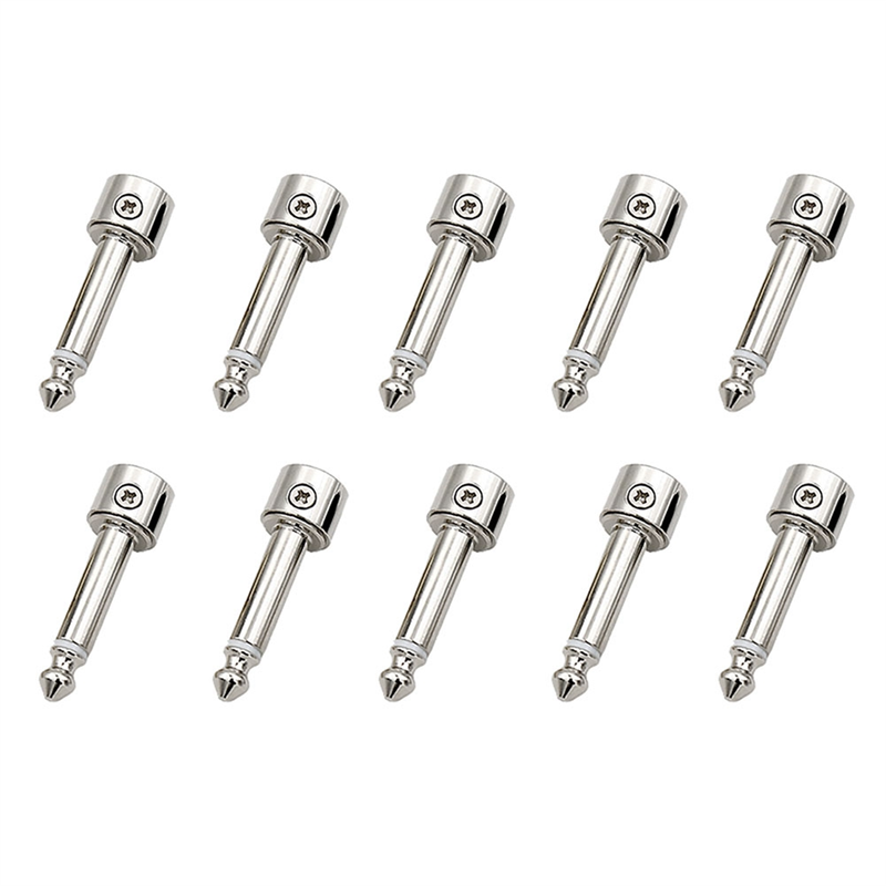 NAMUNY 10PCS 6.35MM Solder Free Plugs Kit DIY Guitar Pedal Board Electric Guitar Accessories