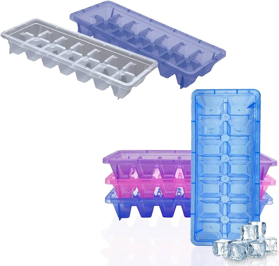 Reusable Ice Cube Maker and Kulfi Mold Set with 14 Individual Freezer Compartments