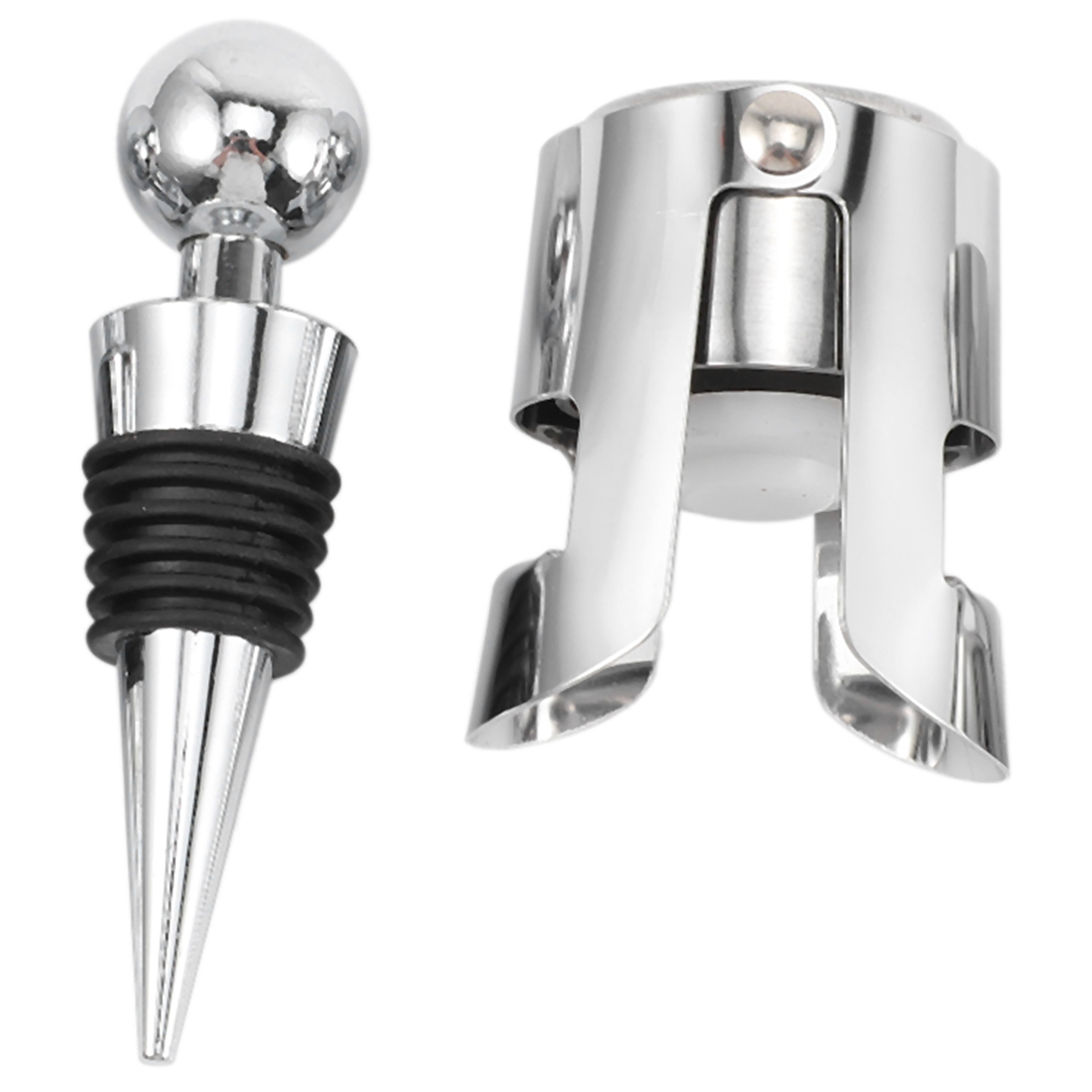 NAMUNY Wine Champagne Bottle Stopper, 5 Pieces Vacuum Sealer Saver Stainless Steel Plastic Wine Corks for Wine Collection