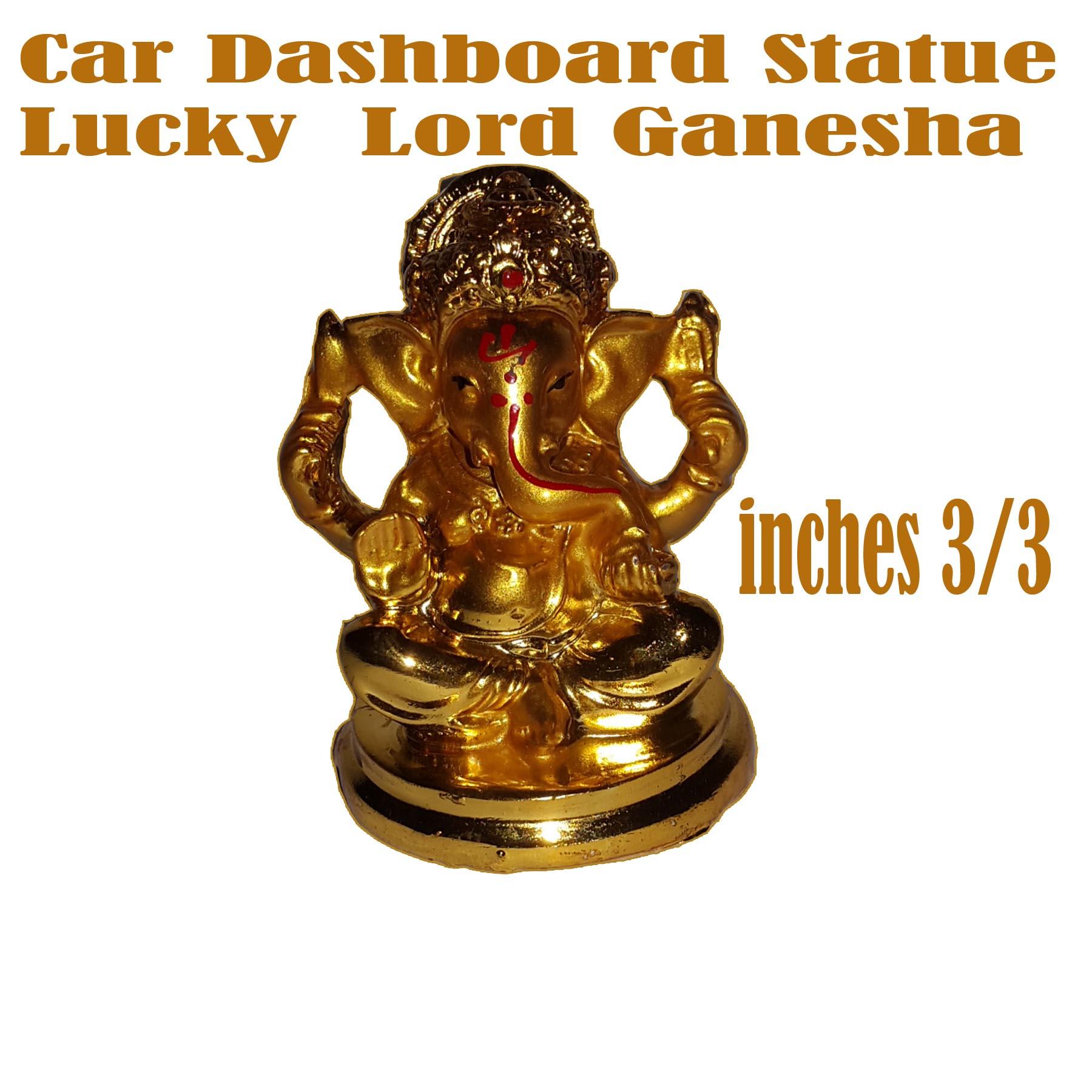 Car Dashboard Statue Good Luck Lord Ganesha - Statue Gift Item Showpiece Showpiece Lucky Coins For Wealth,Prosperity Success Decorative