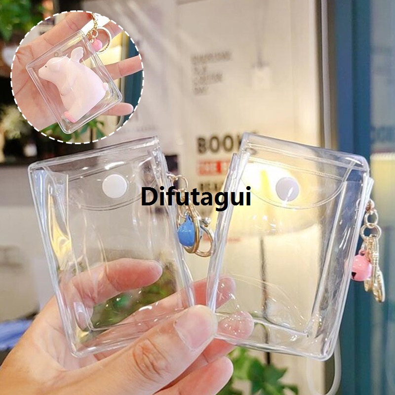Difutagui Machine Storage Bag Small Bag Storage Bag Money Wallet Pendant Square Original Display Bag Transparent Zero Mini Anime Doll Bag Key Lipstick Ear