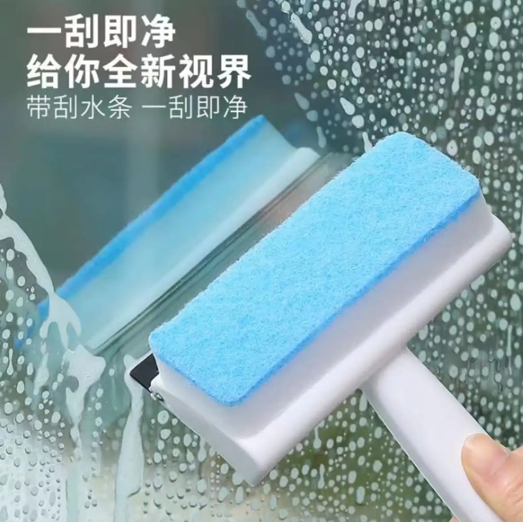 Multifunctional Double-Sided 2-in-1 Glass Sponge Cleaning Brush Wiper Mirror Glass Tile Cleaning Brush Bathroom Cleaner-1Pcs